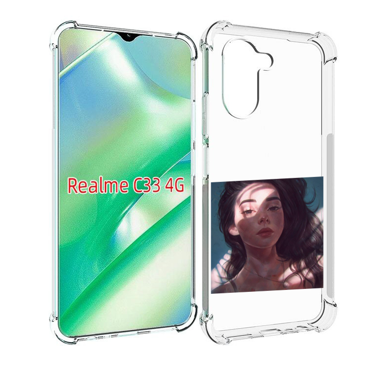 

Чехол MyPads девушка-в-лучах женский для Realme C33 4G, Прозрачный, Tocco