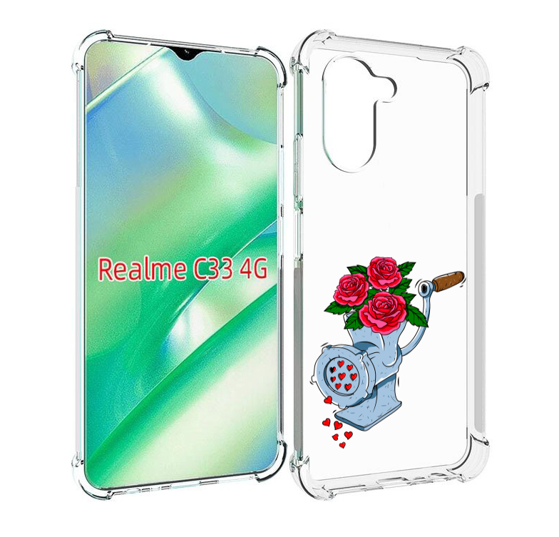 

Чехол MyPads Цветочные сердца для Realme C33 4G, Прозрачный, Tocco
