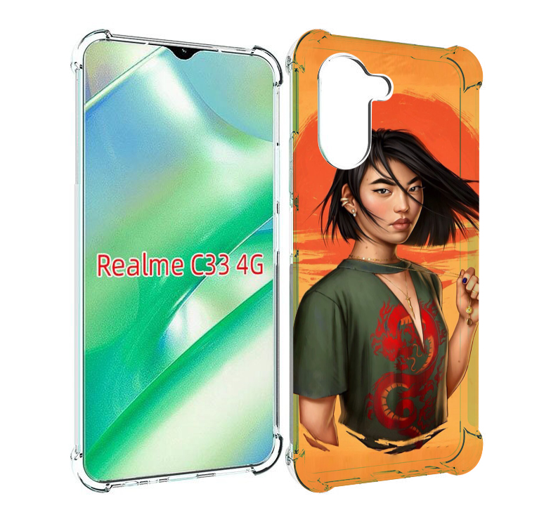 

Чехол MyPads девушка-в-оранжевом-фоне женский для Realme C33 4G, Прозрачный, Tocco