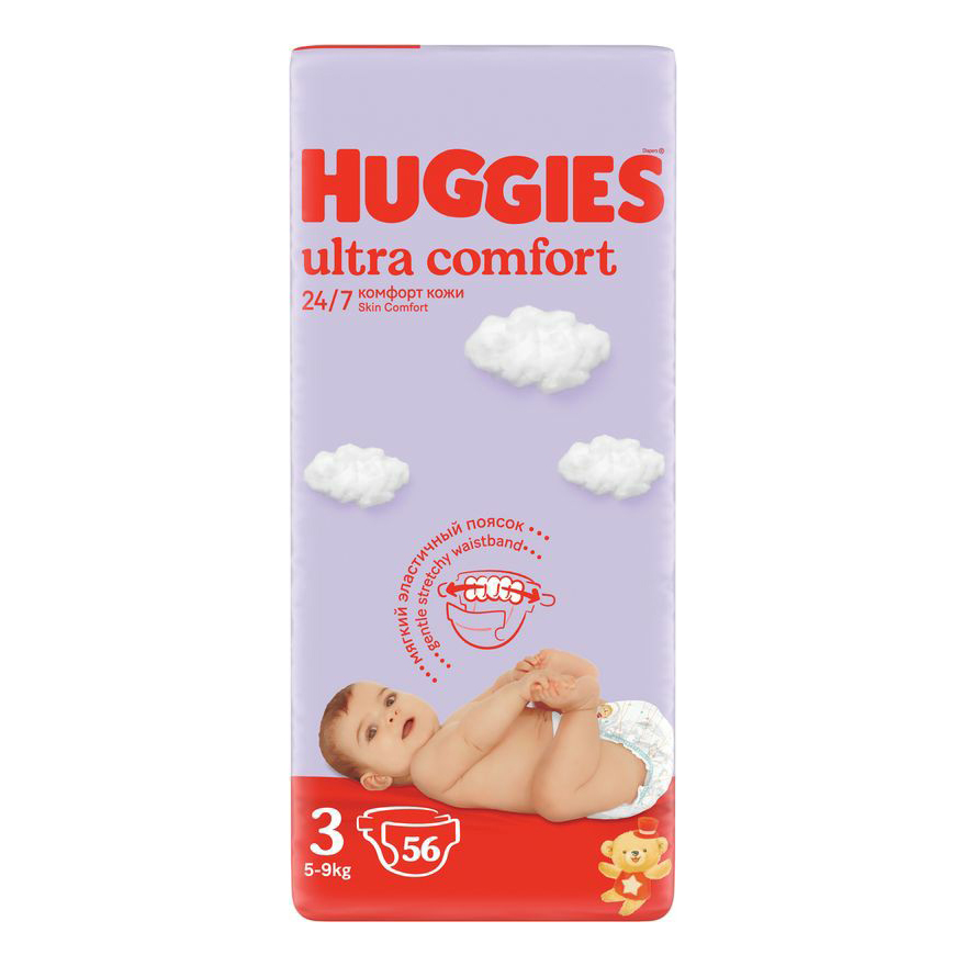 

Подгузники Huggies Ultra Comfort 3 (5-9 кг) 56 шт