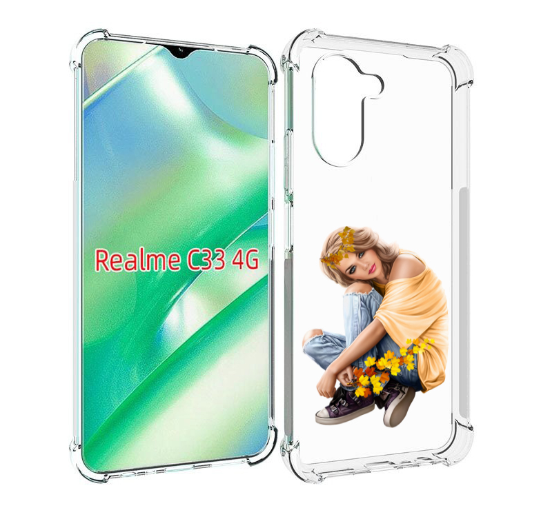 

Чехол MyPads девушка-в-цветочками женский для Realme C33 4G, Прозрачный, Tocco