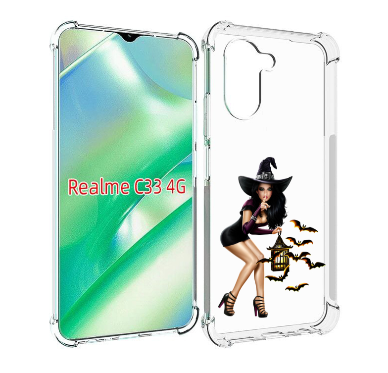 

Чехол MyPads девушка-ведьма женский для Realme C33 4G, Прозрачный, Tocco