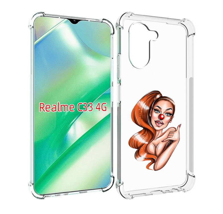 

Чехол MyPads девушка-клоун для Realme C33 4G, Прозрачный, Tocco