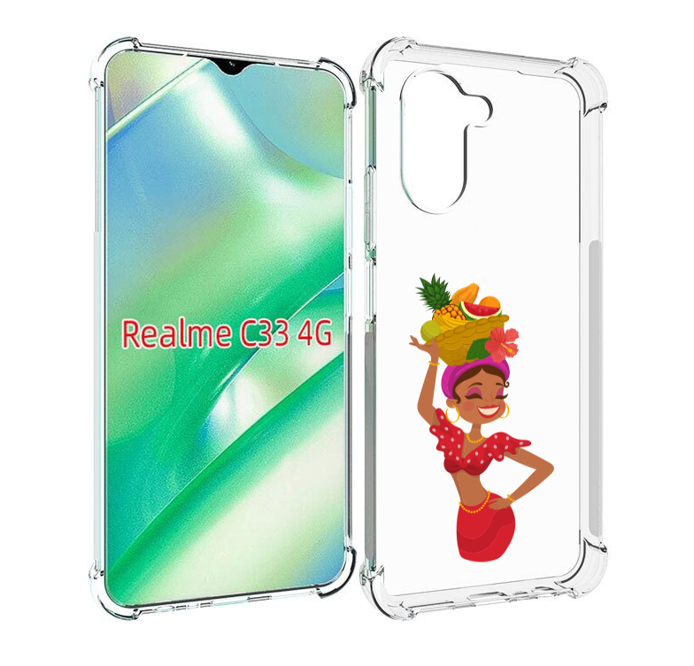

Чехол MyPads девушка-мулатка для Realme C33 4G, Прозрачный, Tocco