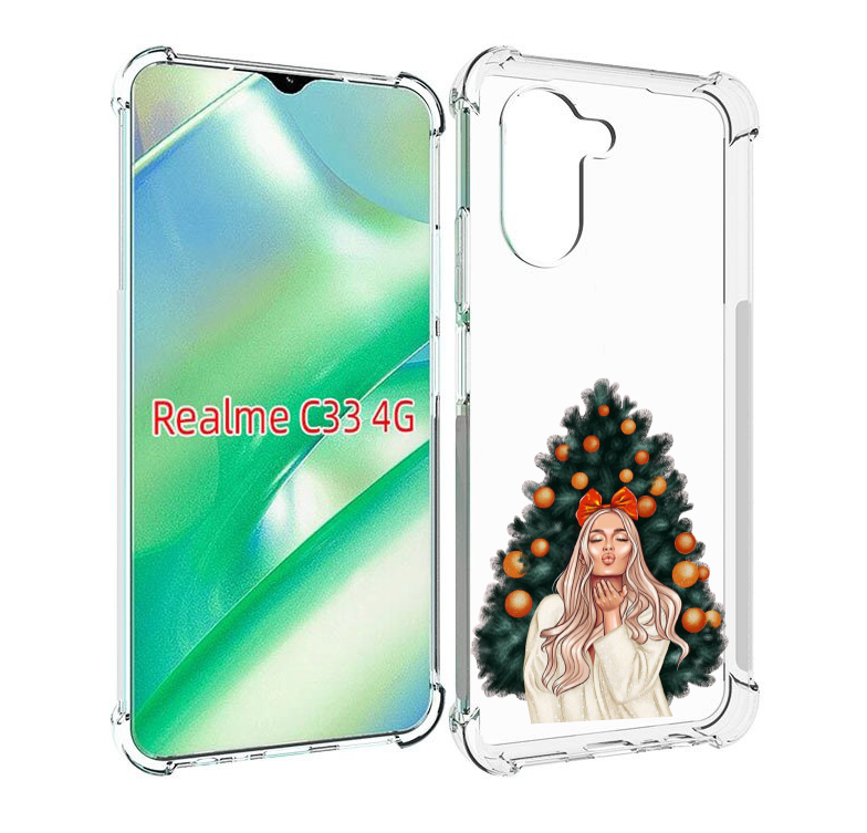 

Чехол MyPads девушка-под-елкой-с-мандаринами женский для Realme C33 4G, Прозрачный, Tocco