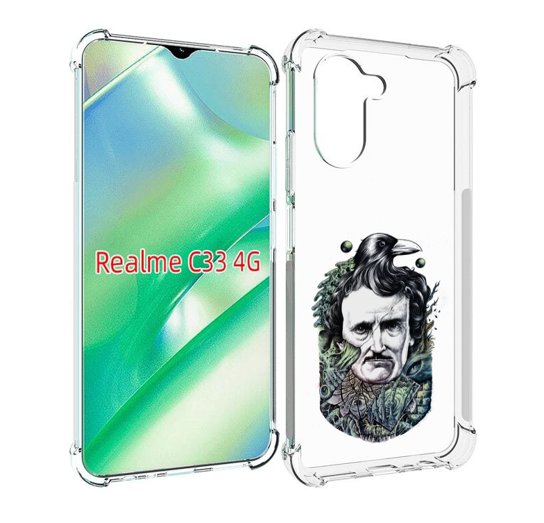 

Чехол MyPads Эдгар Аллан с вороном для Realme C33 4G, Прозрачный, Tocco