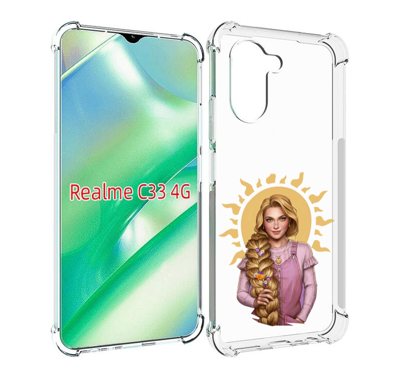 

Чехол MyPads девушка-с-большой-косой для Realme C33 4G, Прозрачный, Tocco