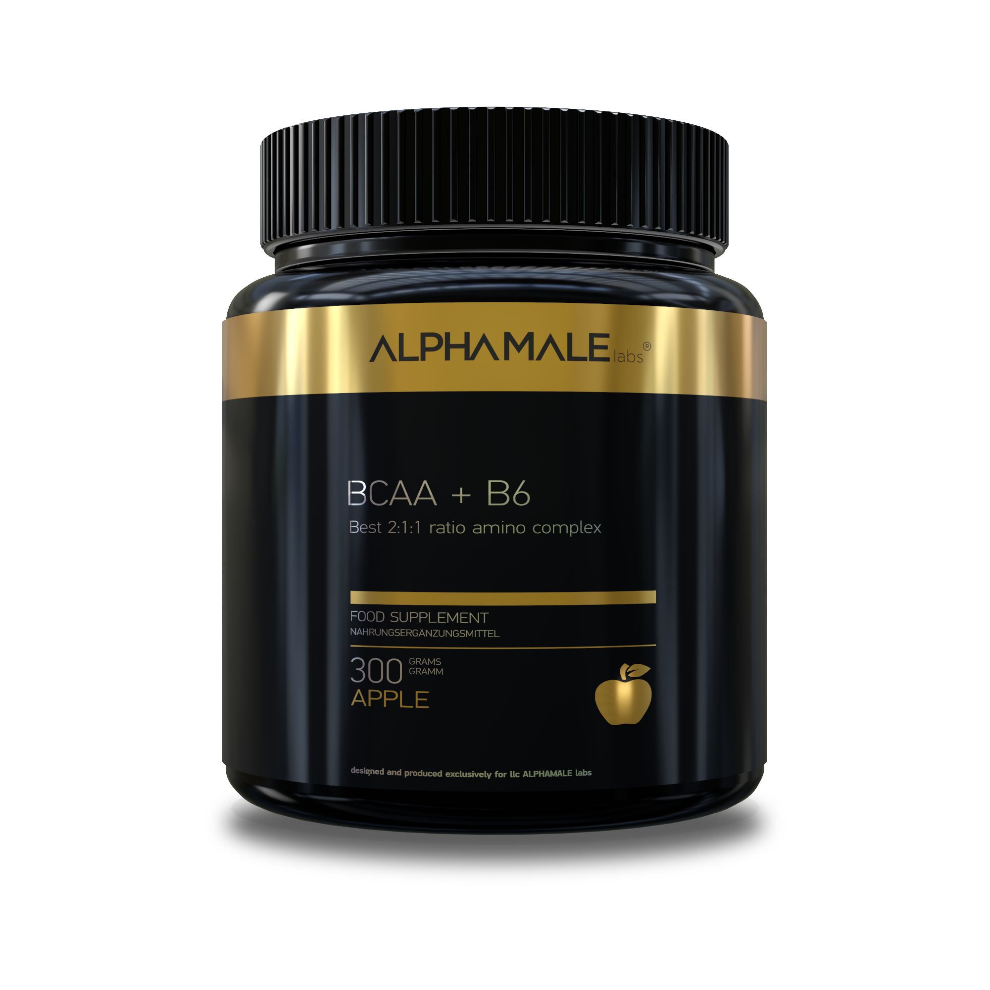 ALPHAMALE labs BCAA+B6 premium 300 г, яблоко