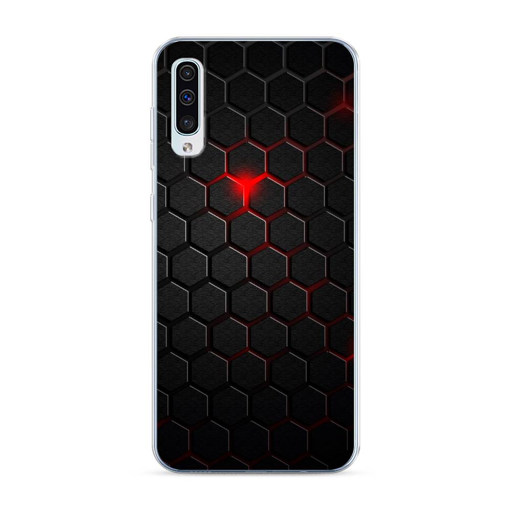 фото Чехол awog "фон соты красные" для samsung galaxy a50