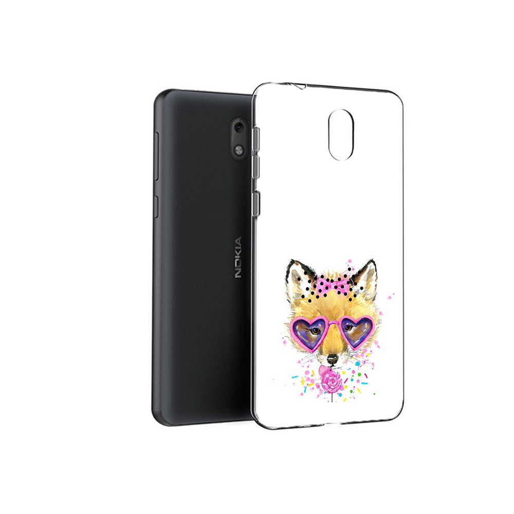 

Чехол MyPads Tocco для Nokia 2.1 лисенок с бантиком (PT114269.92.441), Прозрачный, Tocco