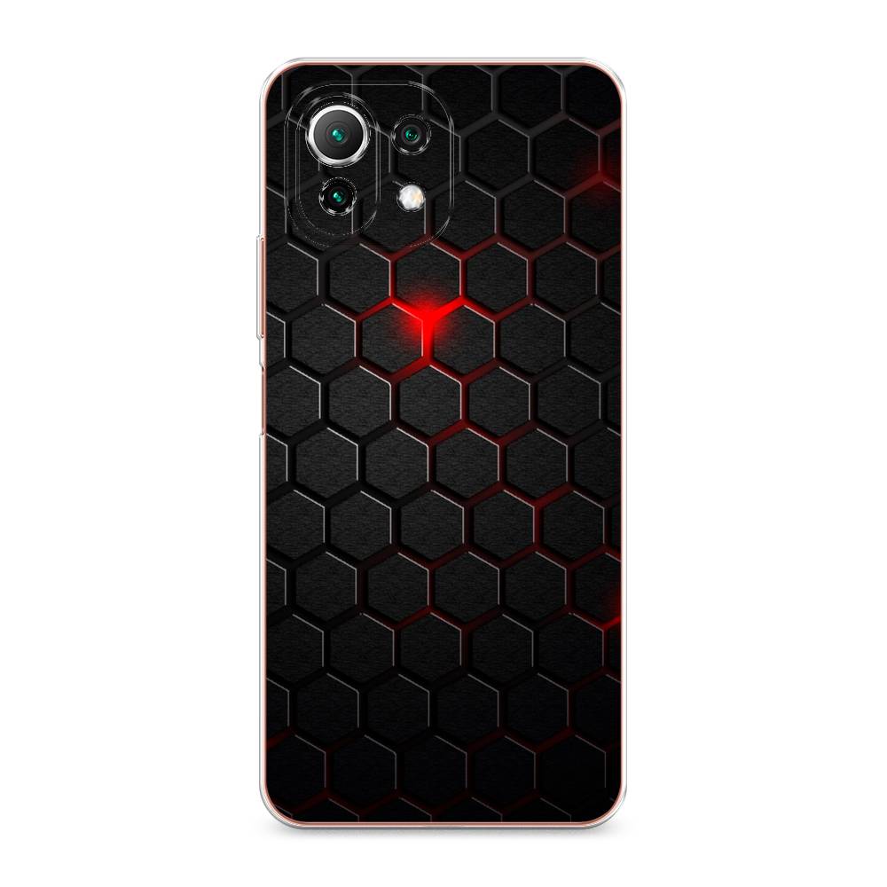 фото Чехол awog "фон соты красные" для xiaomi mi 11 lite