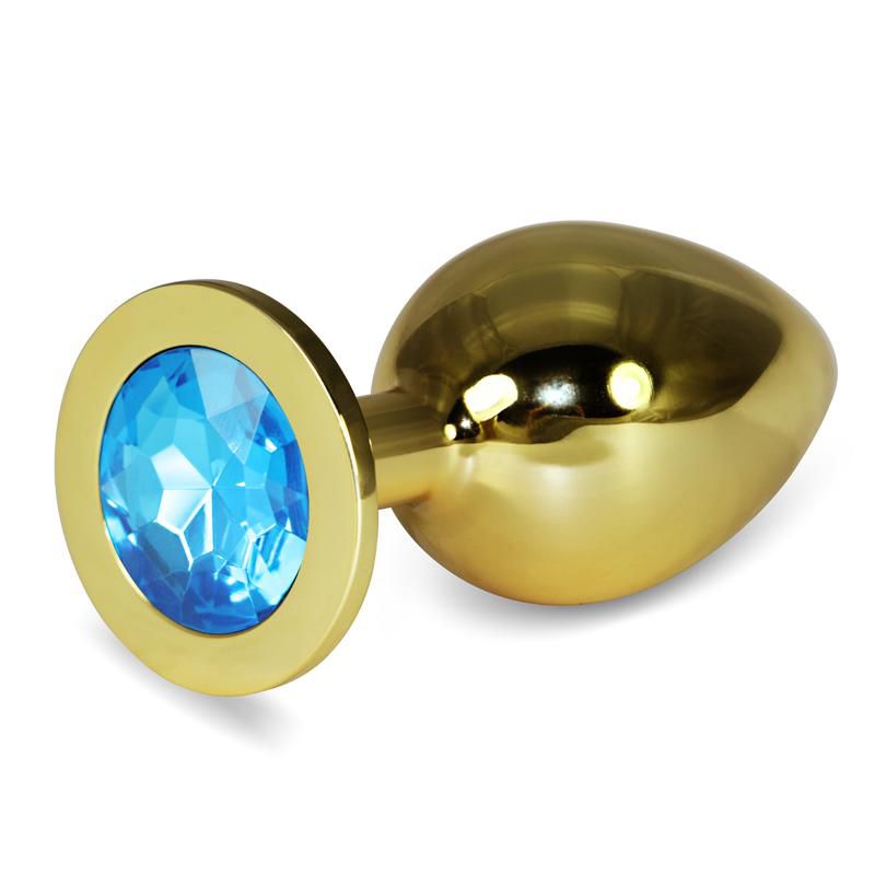 Lovetoy Анальное украшение Golden Plug Large голубой