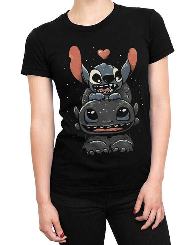 

Футболка женская Dream Shirts Стич Женская 50007141 черная L, Стич Женская 50007141