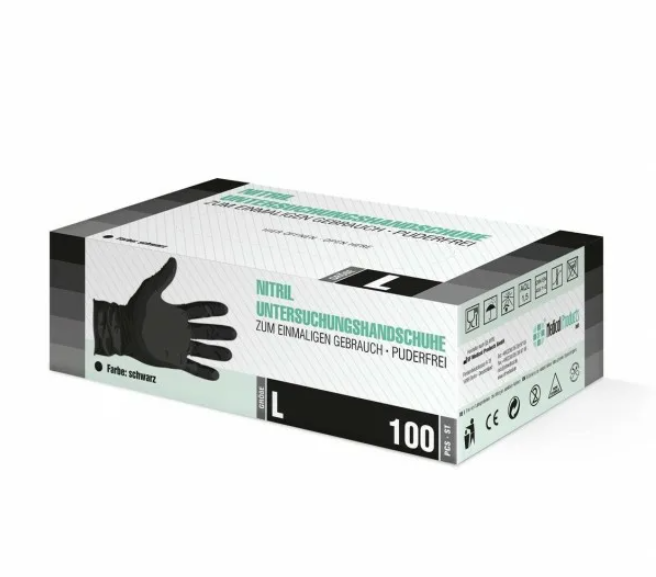 

Перчатки SF Medical Products нитриловые черные L 50 пар, Черный