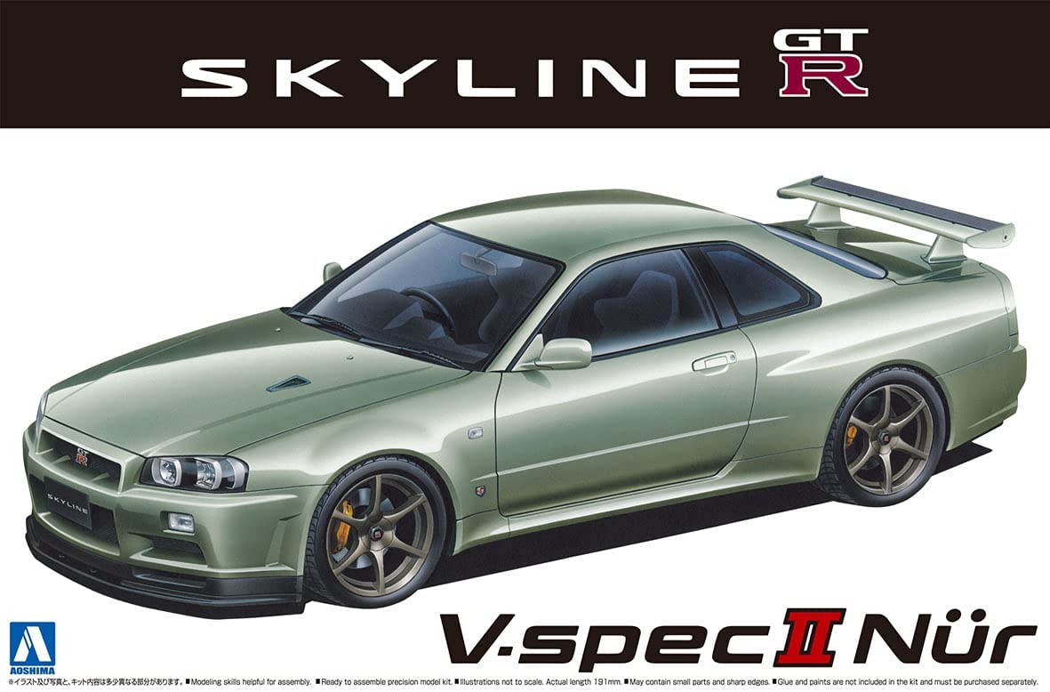 

Сборная модель Aoshima 1/24 Nissan BNR34 Skyline GT-R V-specII Nur. '02 06275