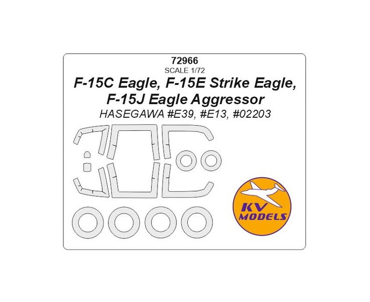 

72966KV F-15C Eagle, F-15E Strike Eagle, F-15J Eagle Aggressor Hasegawa E39, E13, 02203 w