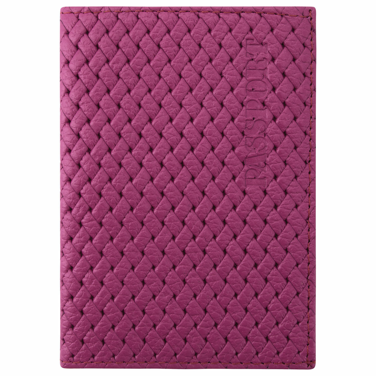 Обложка для паспорта Staff Profit натуральная кожа, плетёнка, розовый