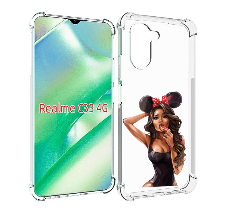 

Чехол MyPads девушка-с-грейпфрутом женский для Realme C33 4G, Прозрачный, Tocco