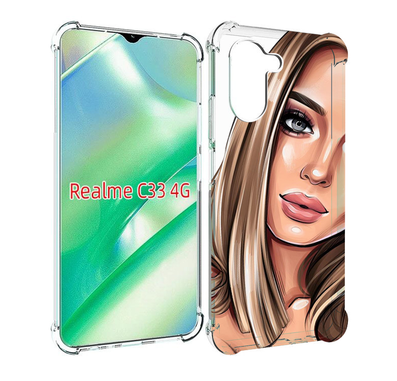 

Чехол MyPads девушка-с-каре женский для Realme C33 4G, Прозрачный, Tocco