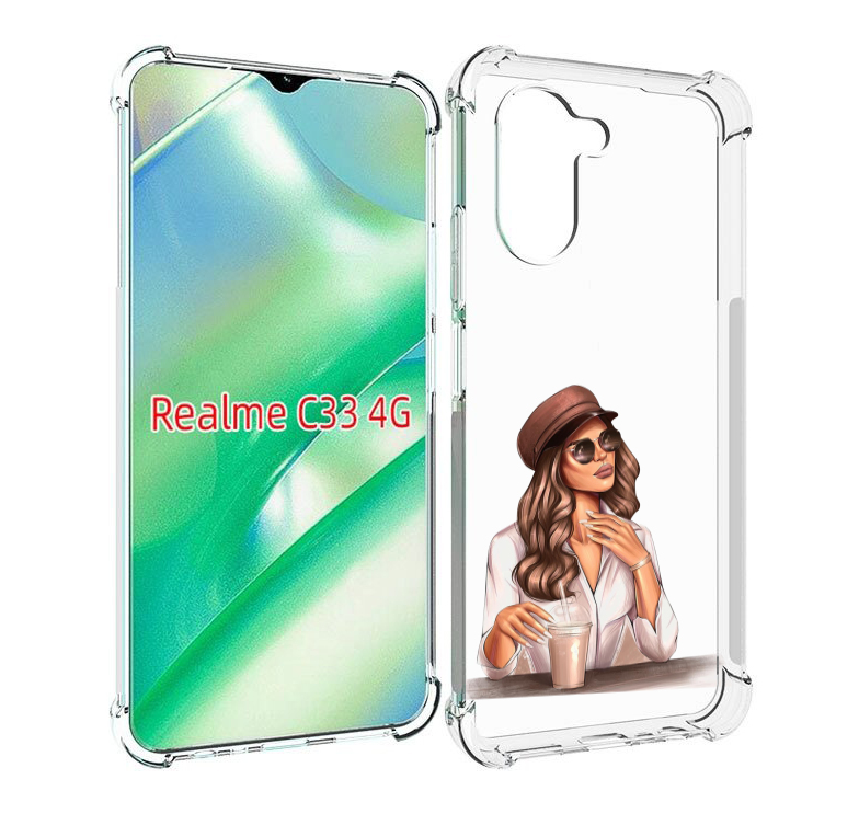 

Чехол MyPads девушка-с-милкшейком женский для Realme C33 4G, Прозрачный, Tocco