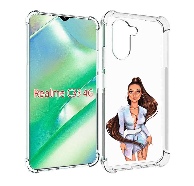 

Чехол MyPads девушка-с-очень-длинными-волосами женский для Realme C33 4G, Прозрачный, Tocco