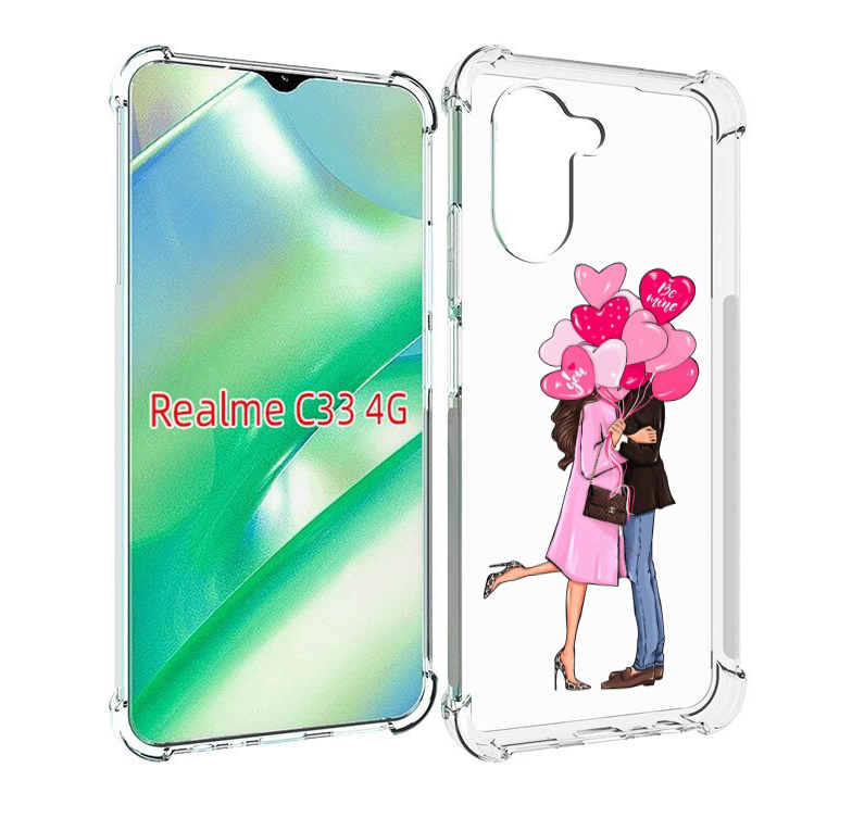 

Чехол MyPads девушка-с-парнем-сердечки женский для Realme C33 4G, Прозрачный, Tocco