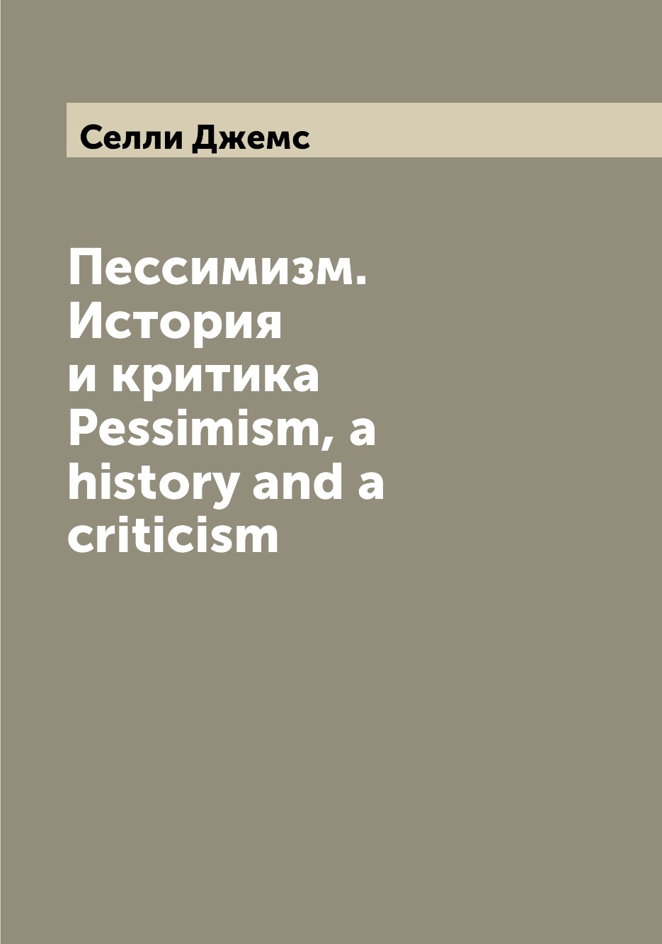 

Книга Пессимизм. История и критика Pessimism, a history and a criticism