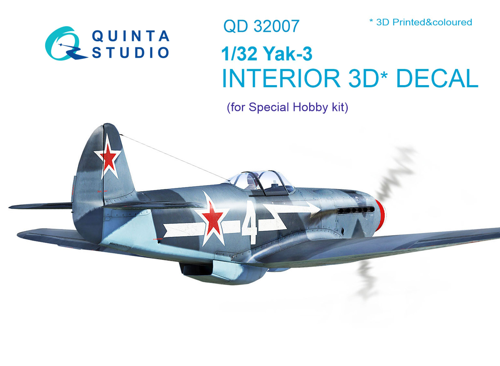 

Декаль интерьера кабины Як-3 для модели, QD32007 3D, Special Hobby, Однотонный