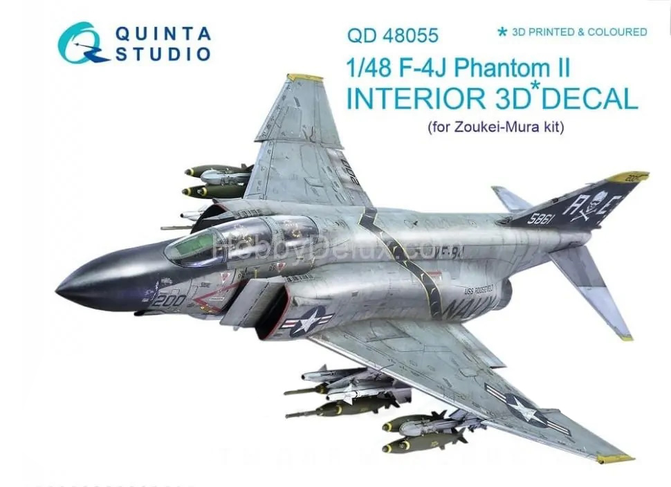 

QD48055 3D Декаль интерьера кабины F-4J для модели ZM SWS, Однотонный