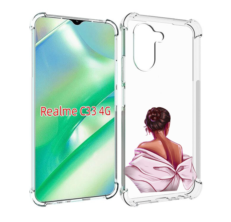 

Чехол MyPads девушка-со-спины женский для Realme C33 4G, Прозрачный, Tocco