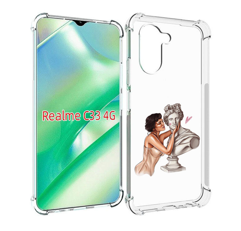 

Чехол MyPads девушка-со-статуей женский для Realme C33 4G, Прозрачный, Tocco