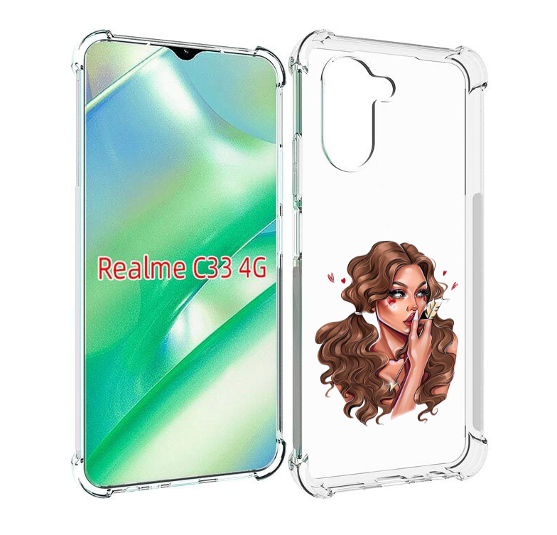 

Чехол MyPads девушка-со-стрелой женский для Realme C33 4G, Прозрачный, Tocco
