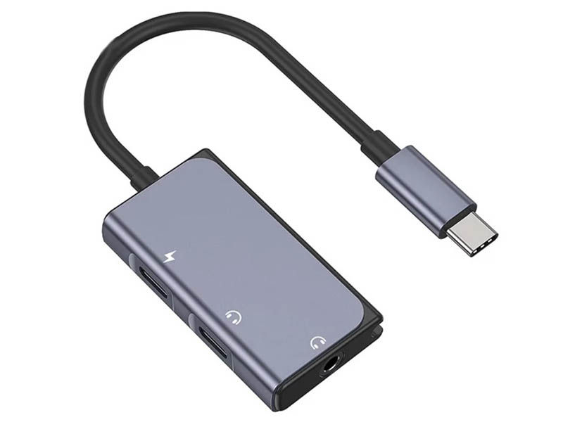 Аксессуар Wiwu LT02 Pro 3 in 1 USB Type-C to Dual Type-C + 3.5mm Grey 14088