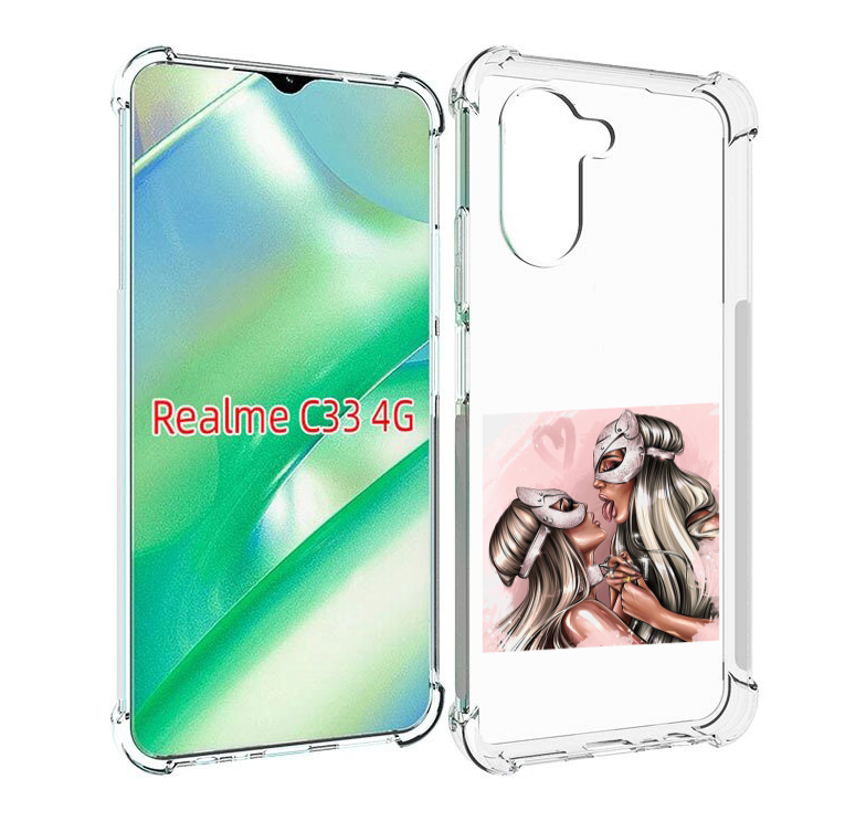 

Чехол MyPads девушки-поцелуй женский для Realme C33 4G, Прозрачный, Tocco
