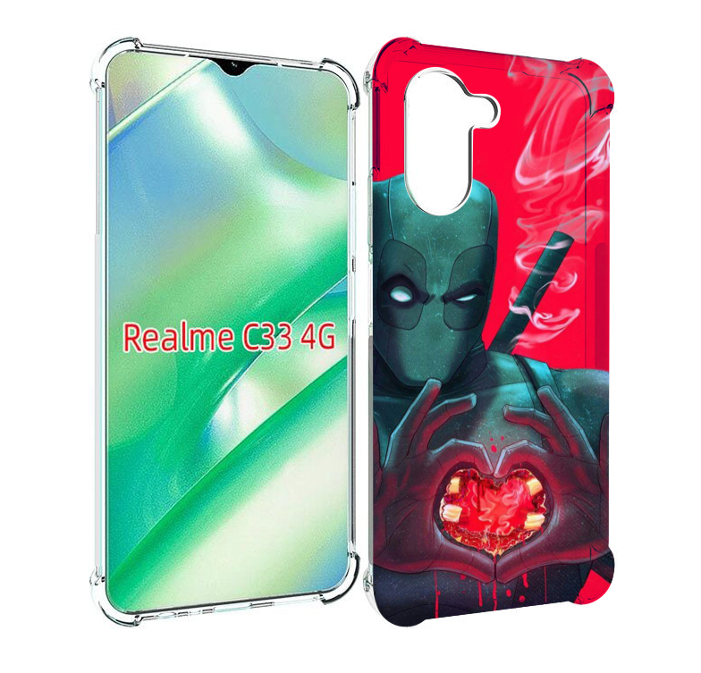 

Чехол MyPads дедпул-в-сердце для Realme C33 4G, Прозрачный, Tocco
