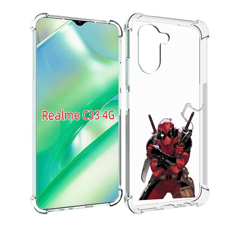 

Чехол MyPads дедпул-подмигивает для Realme C33 4G, Прозрачный, Tocco
