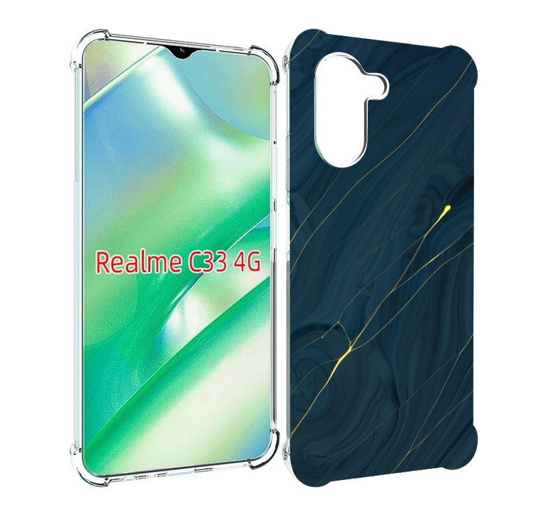 

Чехол MyPads дерево с золотыми трещинами для Realme C33 4G, Прозрачный, Tocco