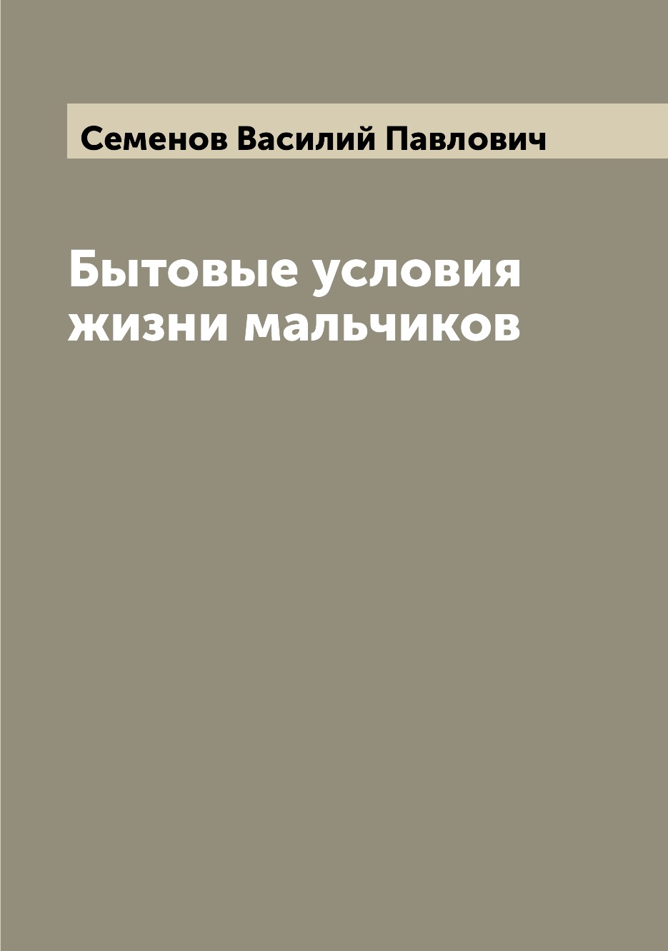 

Книга Бытовые условия жизни мальчиков