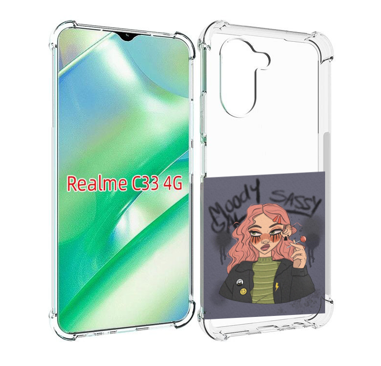 

Чехол MyPads дерзкое-настроение женский для Realme C33 4G, Прозрачный, Tocco