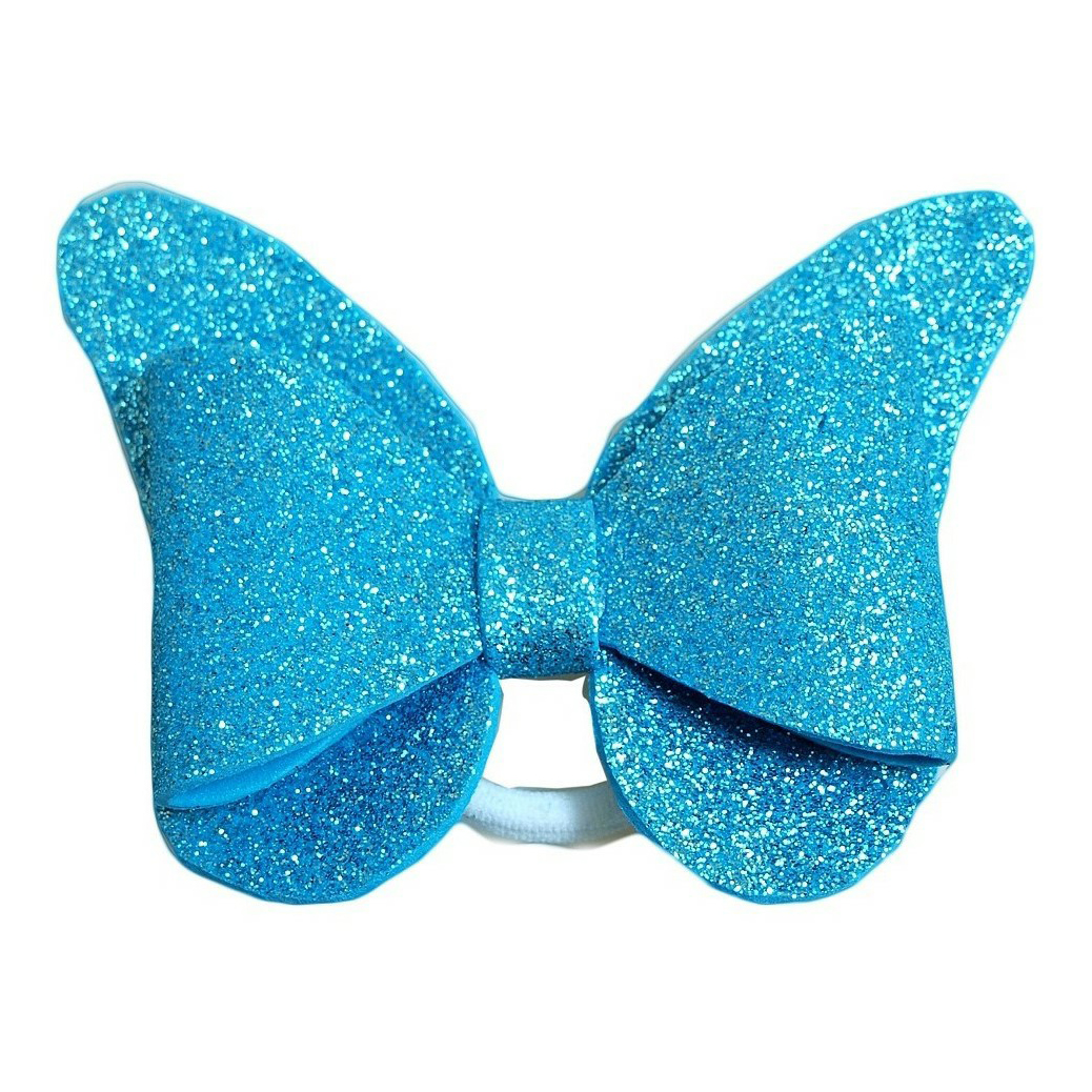 

Бант детский Valexa Бабочка с блестками голубой