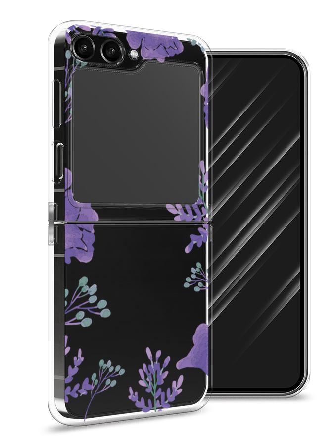 

Чехол Awog на Samsung Galaxy Z Flip 5 "Сиреневая цветочная рамка", Прозрачный;фиолетовый, 2108350-8