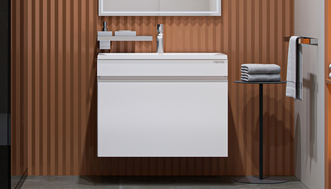 

Тумба подвесная с раковиной VELVEX Pulsus 70 Белый/Белый, Pulsus 70