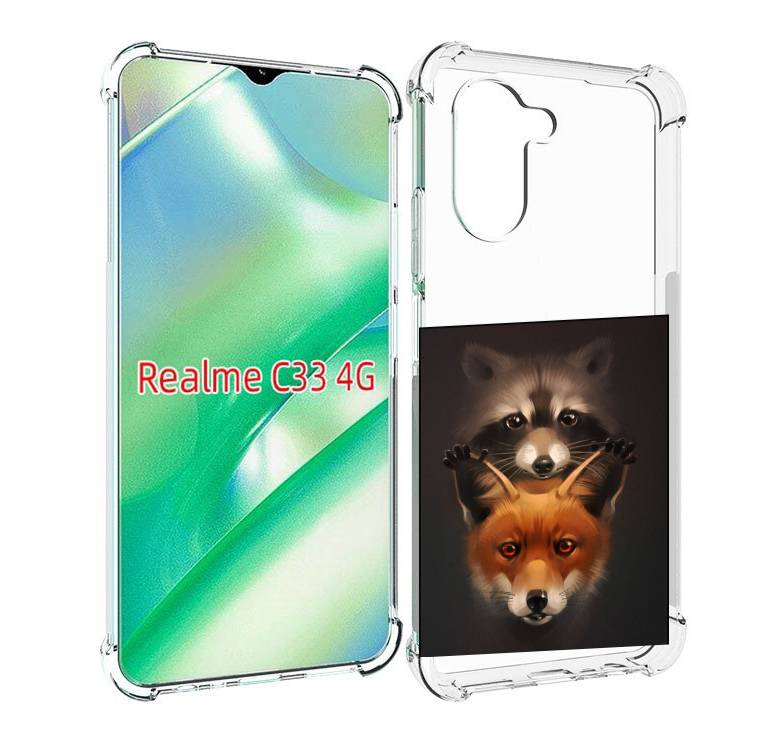 

Чехол MyPads енотик-лисенок для Realme C33 4G, Прозрачный, Tocco