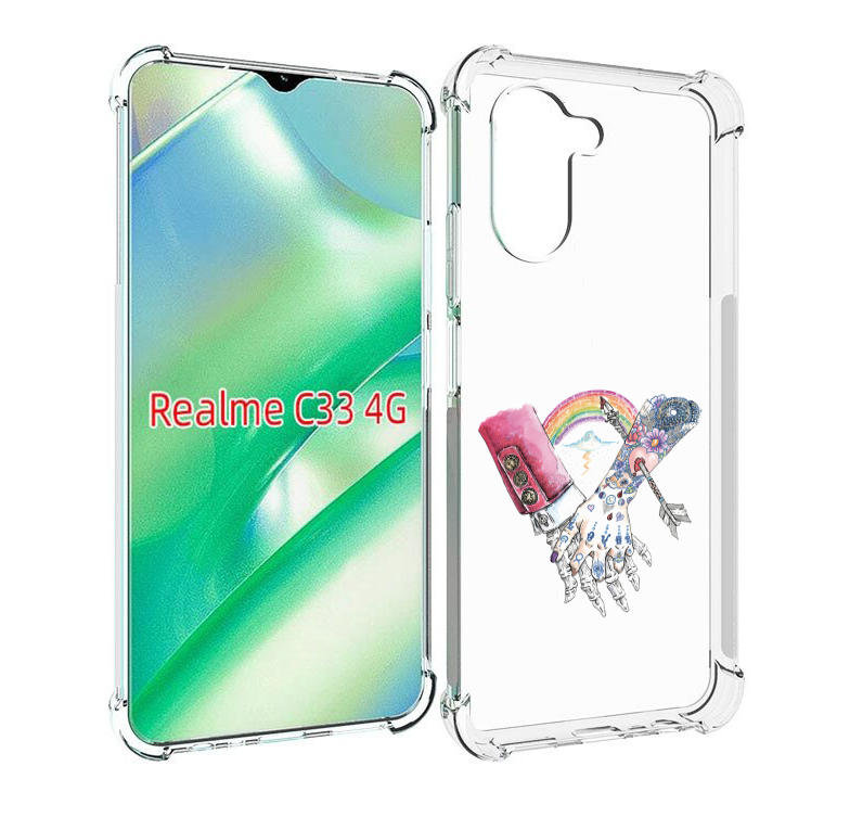 

Чехол MyPads абстракция руки в татуировках для Realme C33 4G, Прозрачный, Tocco