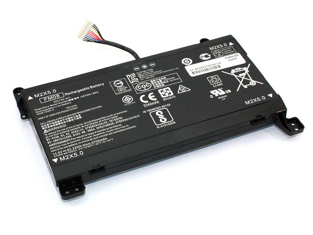 

Аккумулятор Vbparts (схожий с FM08) для HP 17-AN 12Pin 14.4V 5700mAh 076822, HP 17-AN 12Pin