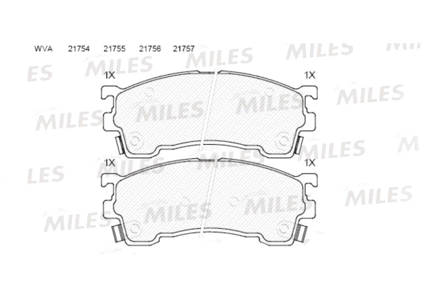 фото Колодки тормозные передние mazda 626 v/626 v hatchback/626 v station wagon 91>05 miles e10