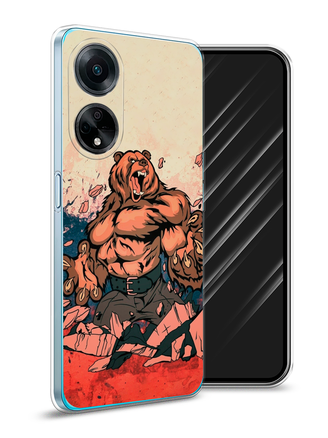 

Чехол Awog на Oppo A98 "Медведь с флагом РФ", Коричневый;синий;красный, 2514450-2