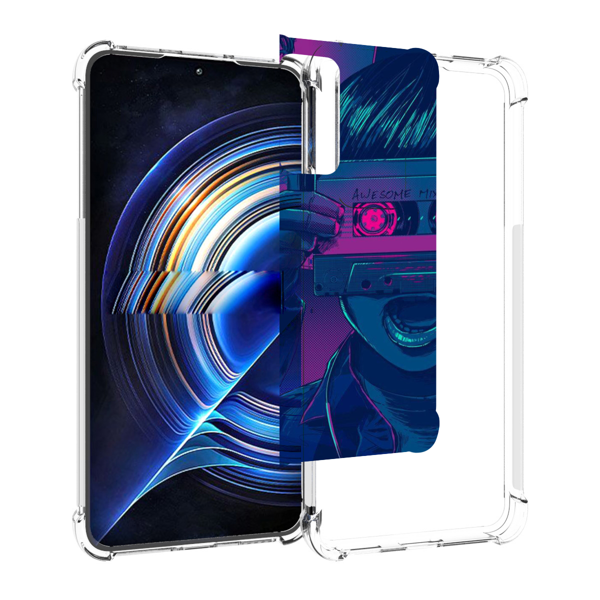 

Чехол MyPads киберпанк с кассетой для Tecno Camon 19 Neo, Прозрачный, Tocco