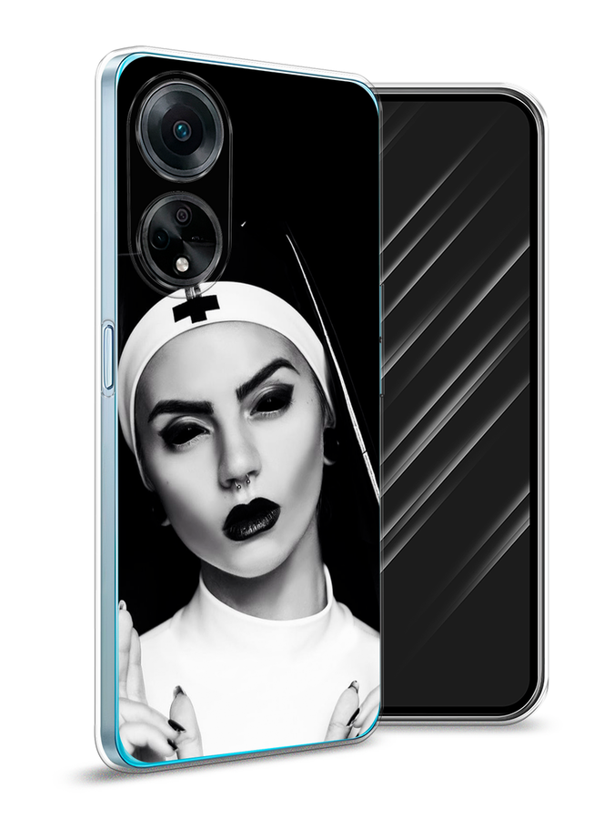

Чехол Awog на Oppo A98 "Черная монашка", Серый;черный, 2514450-9