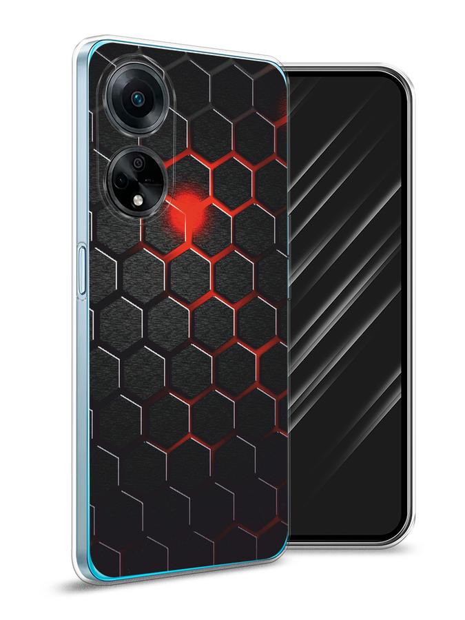 

Чехол Awog на Oppo A98 "Фон соты красные", Красный;черный, 2514450-3